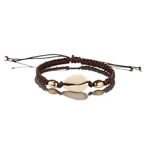 Yalice Conch Shell Anklets Brown Rope Ankle Bracelet Beach Foot Jewelry for Women and Girls
