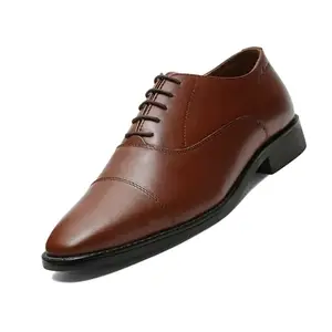 LOUIS STITCH Formal Lace Up Shoes for Men | Handcrafted Italian Leather Mens Derby Shoes | Russet Tan | RXCTTN | UK Size 10