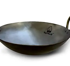 Ved World™ Iron KADHAI | Fry PAN Original Loha | Iron | Lokhand (9.5 INCHES) price in India.