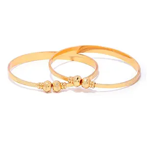 Shining Diva Fashion Latest Traditional Design 18k Gold Plated Adjustable Bracelet Bangles for Women (Golden) (rrsd13700b)