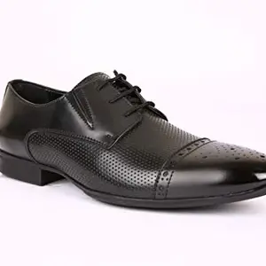 San Frissco Black Men's Faux Leather Lace-Up Brogue Formal Shoes - EC 9302 Black FM Burnish-9