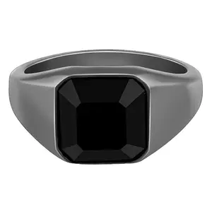 GIVA 925 Silver Black Rhodium Truly Bold Ring For Him,Fixed Size, Indian - 23| Gifts for Men and Boys | With Certificate of Authenticity and 925 Stamp | 6 Months Warranty*