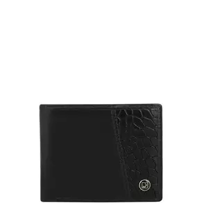 Da Milano RFID Protected Leather Wallet for Men with Card Slot - Black
