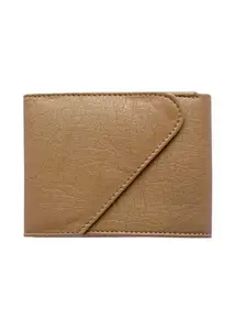 Taws & Timber Men's Bi Fold Artificial Leather Wallet for Men Brown (Cream)