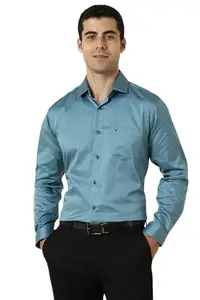 Allen Solly Men's Slim Fit Shirt (ASSFQSPPR46438_Blue