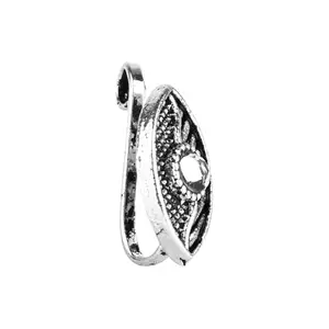 I Jewels Navratri Ethnic Silver Plated Clip On Non Piercing Pressing Type Nose Pin, Nose ring Stud For Women (NL165ZW)