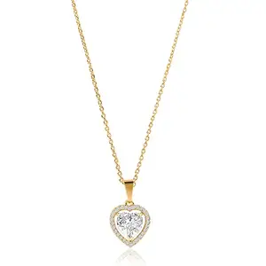 Hot And Bold Love Heart Shape Valentine Pendant Western Dainty Necklace for Girls And Women with Extendable Chain. Statement Minimal Fashion Jewellery.
