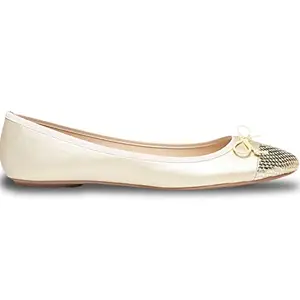 Bata Womens URSULE Gold Ballet Flats-5 (38 EUR), (5518232)