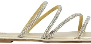 Max Women Embellished Strappy Flat Sandals, GOLD, 37