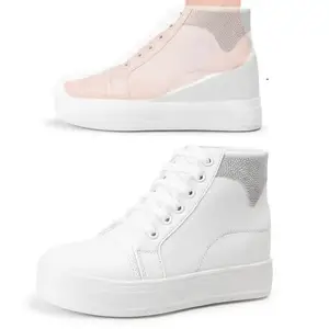 Vendoz Women with Hidden Heels White Shoes - 3 Inch Hidden Height