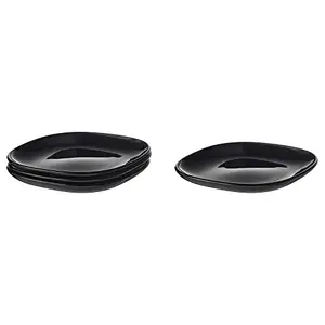 IKEA BACKIG Side Plate, Black, 18x18 cm (7x7) - Set of 4