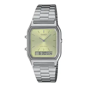 Casio Vintage AQ-230A-9AMQYDF Analog-Digital Green Dial Unisex (AD280)