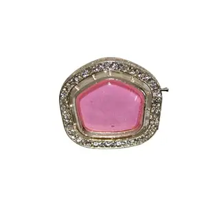 Pink Ring Kundan Ring for Women & Girls