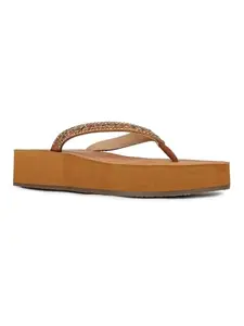 Inc.5 Womens Tan Striped T-Strap Casual Flats Sandals