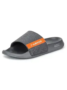 ABROS Men's AWFG7036 Wookee Slipper -Grey/Orange -7UK