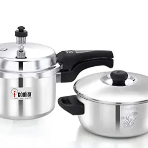 Murugan Induction base Pressure cooker 3 ltrs & Steel Hotpack 1500 ml Combo price in India.