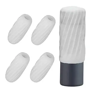 Deacocal 4 Pack Reusable Rubber Travel Accessory Elastic Sleeve for Leak Proofing For Standard and Bulk Travel Sized Toiletries in Luggage(White), Sleeve#White02, Case