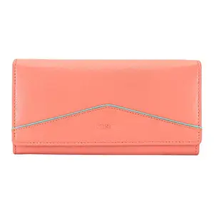 Posha Genuine Leather RFID Protected Wallet for Women, Girls - Gift for Girl Wife Girlfriend(Peach)