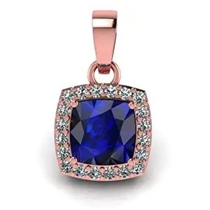 12.25 Ratti 11.50 Carat Lab Certified Blue Sapphire Stone Rose Gold Beautiful Pendant For Girl And Women (LZS_LSN_66_Baz)