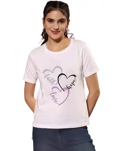 White Half Sleeve T-Shirt,Valentine T-Shirt,Women T-Shirt, T-Shirt for Women,Summer T-Shirt,Regular Wear T-Shirt, Oversized T-Shirt,Lovely T-Shirt, Cotton Fabric T-Shirt,T-Shirt05 for Women.