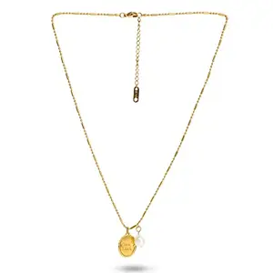 PALMONAS Lucky Pearl Gold Plated Necklace | 18k Gold Plated;RE-PM-NECKLACE-071