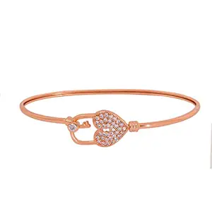 Yellow Chimes Bracelet for Women and Girls Crystal Bracelets for Girls | Rose Gold Plated Heart Designed Crystal Bracelet | Birthday Gifts For Women Valentine Gift for Girls