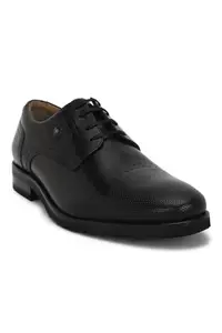 Louis Philippe Men Black Leather Lace Up Shoes