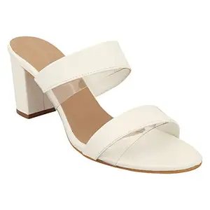 Shoetopia womens Heel-123 White Heeled Sandal - 6 UK (Heel-123-White)