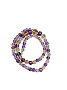 Stone GEMS Gallery Exclusive Collection Diamond Cut Citrine Necklace Sphatik Smoky Quartz Ametrine Stone/Pyrite Necklace Original Certified Pyrite with Black Obsidian for Women गले का हार नेकलेस