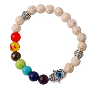 Brantashop 7 Chakra Evil Eye unisex Bracelet | Balancing Evil Eye Protection Bracelet | Healing Bracelet | Crystal Bracelet | Best For Gifting