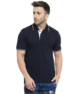 Scott International Polo T-Shirts for Men - Collar Neck, Half Sleeves, Cotton, Regular fit Stylish Branded Solid Plain Tshirt for Men- Ultra Soft, Comfortable, Lightweight Polo T-Shirt Blue
