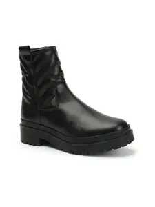 Elle Women's Fashionable Slip-On Boots Colour-Black, Size-UK 6