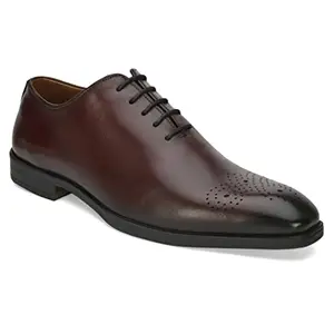 San Frissco Men's Lace Up Oxfords Formal Shoes with Cushioned Insole | Classic Leather Upper with TPR Sole Comfortable for Formal Occasions, Office Wear, and Business Meetings - 11(Cherry) SFLVT78605