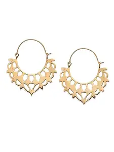 Cultural Couture Silver-Plated Brass Hoop Earrings By Studio One Love