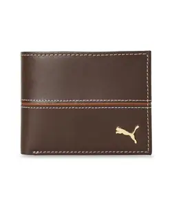 Puma Unisex-Adult Leather Stripe Wallet, Chocolate (9105502)