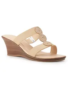 Bata Women AMBER MULE Beige Heels, (6718954) UK 6