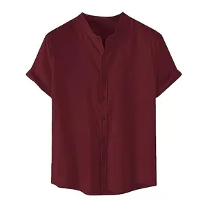 Javilant designer Premium Classic Cotton Shirt (4XL, Maroon)