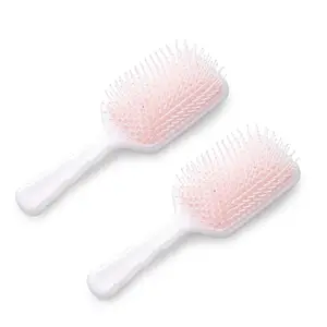 Kuber Industries Hair Brush | Bristles Brush | Hair Brush with Paddle | Detangles Hair Brush | Suitable For All Hair Types | Hair Brush Styling Hair | 2 Piece | XH45PNK | Pink