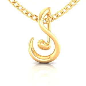 P.C. Chandra Jewellers 14K Gold Pendant (without chain) With Musical Symphony Design For Women - 0.2 Gram