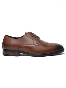 TEAKWOOD LEATHERS Teakwood Handcrafted Uniform Dress Shoe with Cap Toe_ Black_(Size 40