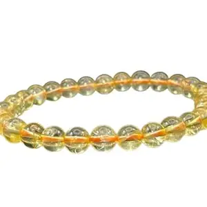 Rare Gems Gallery Brilliant Round Shape Beads Sunhela Stone Original Certified By IGL नेचुरल Citrine Crystal Bracelet Hand Crafted November Stone Baslet Yellow Stone Handband For Wearing