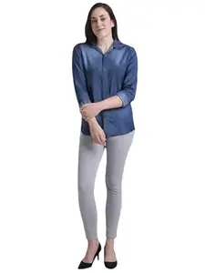 PERFECT PRODUCTIONS Denim Shirt, Women Shirt,Stylish Shirt,Casual Shirt,Denim Women Shirt,Shirt for Women,Blue Fancy Shirt,Office Wear Shirt,Plus Size Shirt for Women,Denim Shirt05.
