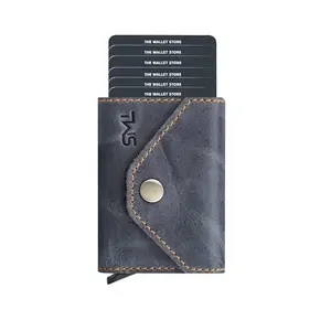 The Wallet Store Trailblazer Genuine Leather RFID Protected Wallet Card Holder for Men (Grey)