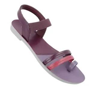 WALKAROOSandal For Womens|Casual Wear|Light Weight and Comfortable|Flat Fashion sandal|WL7810 - Dark Grape