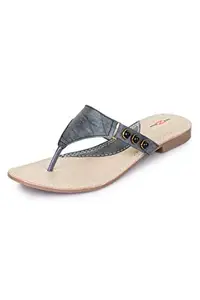 Shezone Beautiful Grey Color Synthetic Material Flats for Womens from 1399_Grey_40