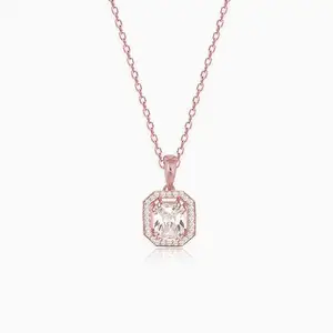 GIVA 925 Silver Rose Gold Mystique Romance Pendant With Link Chain| Necklace to Gift Women & Girls | With Certificate of Authenticity and 925 Stamp | 6 Months Warranty