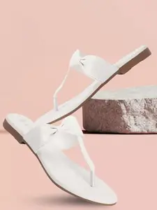 Picktoes PT-429 Women's White Synthetic Leather Casual Flat Sandal