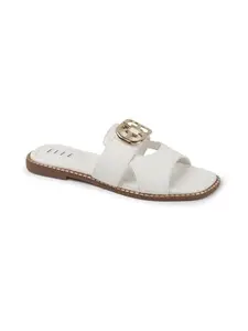 ELLE Women Fashion Sandal,White,UK-7