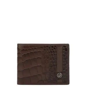 Da Milano RFID Protected Leather Wallet for Men with Card Slot - Brown