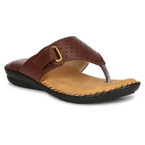 BIG BIRD FOOTWEAR PVC Sole Synthetic Flat Casual V-strap Doctor Sandals for Women & Girls (Brown, Size : 8UK)
